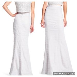 Adrianna-Papell long tiered tulle skirt
